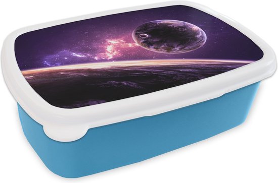 Broodtrommel Blauw - Lunchbox - - Planeten - Ruimte - Sterren cm -... |