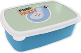 Broodtrommel Blauw - Lunchbox - Brooddoos - Zwembad - Water - Blauw - 18x12x6 cm - Kinderen - Jongen