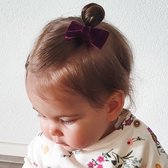 Baby haarspeldje met strikje - vintage velvet | Paars | Baby