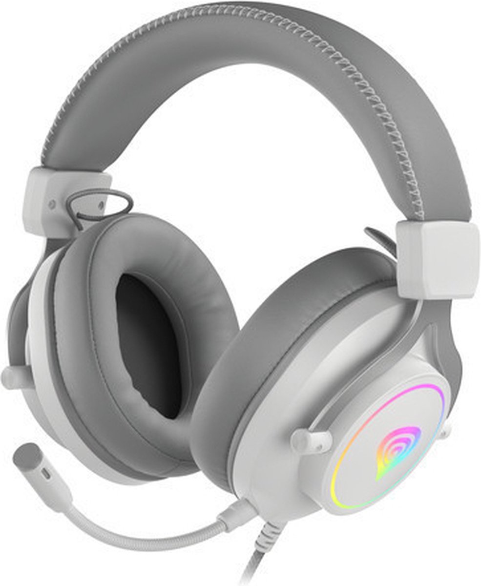 GENESIS NSG-1870 hoofdtelefoon/headset Bedraad Hoofdband Gamen USB Type-A Grijs, Wit