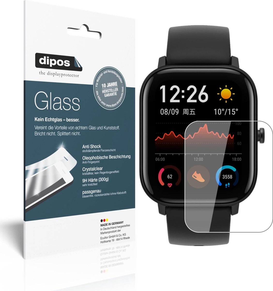 dipos – 2x Pantserfolie geschikt voor Huami Amazfit GTS | 9H Screenprotector
