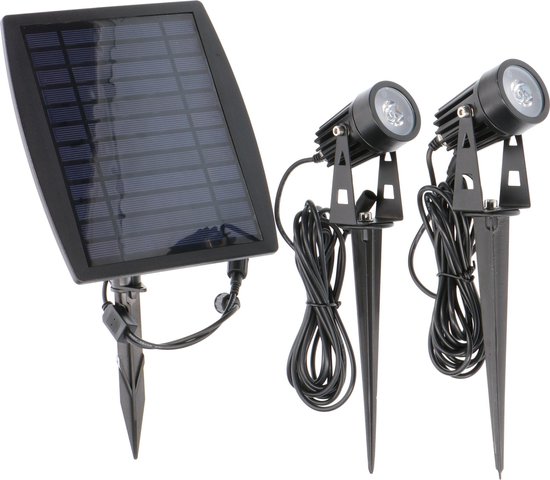 Tolk leider via LED's Light Solar Tuinspots met afneembaar zonnepaneel - 2 Tuin spotjes met  sensor | bol.com