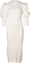 Dames lange jurk pofmouwen wit | Maat Onze size, XS-XL