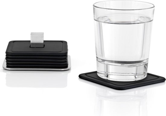 Set De 6 Sous-verres Blomus LARETO – Blanc, Acier Inoxydable Et Silicone