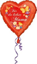 folieballon F√ºr die liebste Mama 43 x 43 cm rood