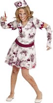 Widmann - Zombie Kostuum - Zombie Izzy Verpleegster - Meisje - Rood, Wit / Beige - Maat 140 - Halloween - Verkleedkleding