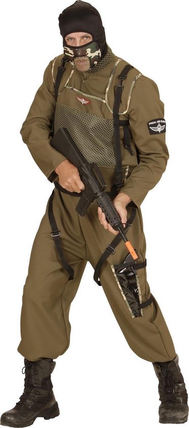 Widmann - Leger & Oorlog Kostuum - Delta Parachutist Special Forces Kostuum - Groen - Large - Carnavalskleding - Verkleedkleding