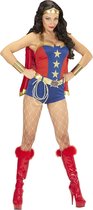 Widmann - Wonderwoman Kostuum - Ms America Super Power Meisje - Vrouw - Blauw, Goud - XS - Carnavalskleding - Verkleedkleding