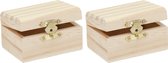 6x stuks klein houten kistje rechthoek 8 x 5.5 x 4.5 cm - Hobby en knutselen mini kistjes