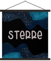 Porte-affiche avec affiche - Affiche scolaire - Sterre - Pastel - Fille - 40x40 cm - Lattes noires