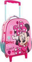 trolley rugzak Minnie Mouse 3D 31 x 27 cm roze/blauw