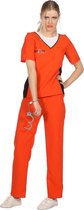 Wilbers - Boef Kostuum - Oranje Jailbird Guantanamo - Vrouw - oranje - Maat 46 - Carnavalskleding - Verkleedkleding