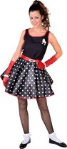 Rock & Roll Kostuum | Zwart Rock And Roll Boogie Woogie | Vrouw | XL | Carnaval kostuum | Verkleedkleding