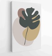 Canvas schilderij - Foliage line art drawing with abstract shape. Abstract Plant Art design for print, cover, wallpaper, Minimal and natural wall art. 4 -    – 1823785484 - 40-30 V