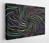Canvas schilderij - Color lines swirling isolated on black background on subject of abstract art, dynamic design and creativity. Lines in Motion series.  -     1368464732 - 50*40 H