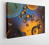 Canvas schilderij - Bubbles world colorful macro oil drops in water surface background  -     1376739701 - 80*60 Horizontal