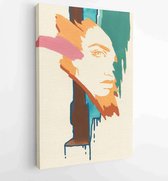 Canvas schilderij - Abstract face. fantasy illustration. gouache painting -  Productnummer 1241602525 - 40-30 Vertical