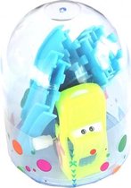 auto met racebaan jongens 7 cm blauw/geel 9-delig