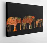 Canvas schilderij - Elephant painted by hand is suitable for your projects! -  Productnummer   387134383 - 80*60 Horizontal