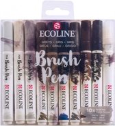 brushpennen Ecoline grijs 10 stuks