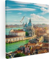 Artaza Canvas Schilderij Venetië Stad vanuit Boven - 70x70 - Foto Op Canvas - Canvas Print