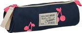 etui 9 x 20 x 9 cm polyester donkerblauw/roze