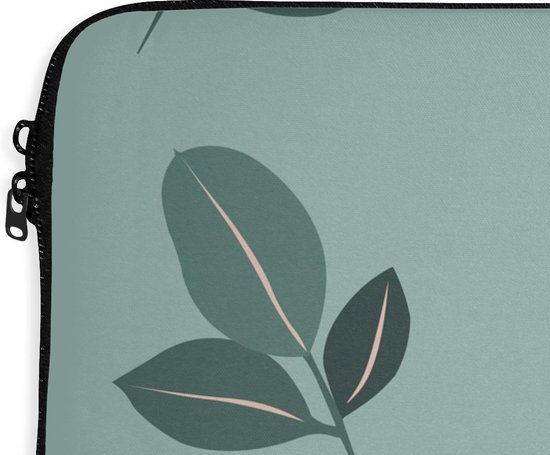 Housse ordinateur portable 13 pouces - Été - Feuilles - Motif - Housse ordinateur portable - Dimensions intérieures 32x22,5 cm - Dos noir