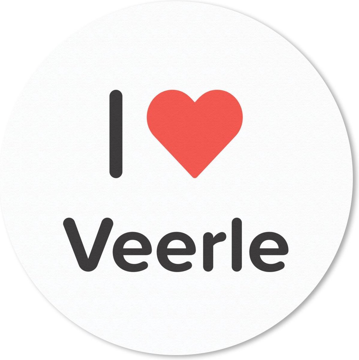 Muismat rond 20x20 cm - Mousepad I love - Veerle - Meisje - Ronde muismatten