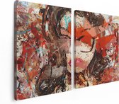 Artaza Canvas Schilderij Tweeluik Abstracte Kunst van een Meisje - Vrouw - 120x80 - Foto Op Canvas - Canvas Print