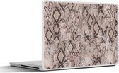 Laptop sticker - 10.1 inch - Dierenprint - Slang - Zwart - Grijs - 25x18cm - Laptopstickers - Laptop skin - Cover