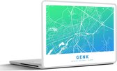 Laptop sticker - 15.6 inch - Stadskaart - België - Genk - Blauw - 36x27,5cm - Laptopstickers - Laptop skin - Cover