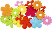 decoratieset Bloemen 45 mm vilt 16 stuks