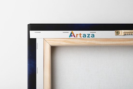 Artaza Canvas Schilderij Maan - 90x30 cm - Wanddecoratie Sterrenhemel - Muurdecoratie Ruimte - Decoratie Universum