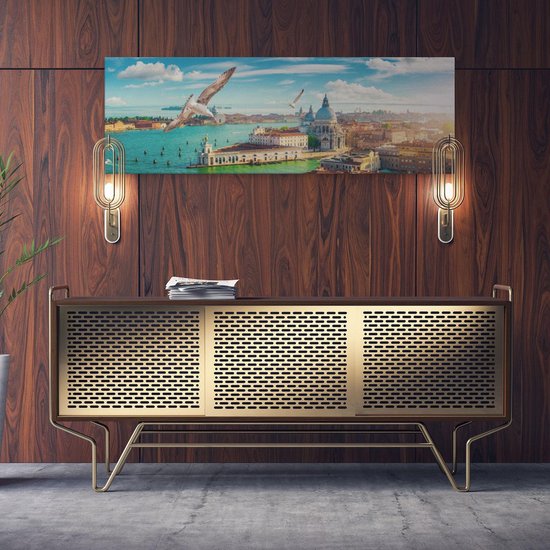 Artaza - Peinture sur toile - Ville de Venetië d'en haut - 90 x 30 - Photo sur toile - Impression sur toile