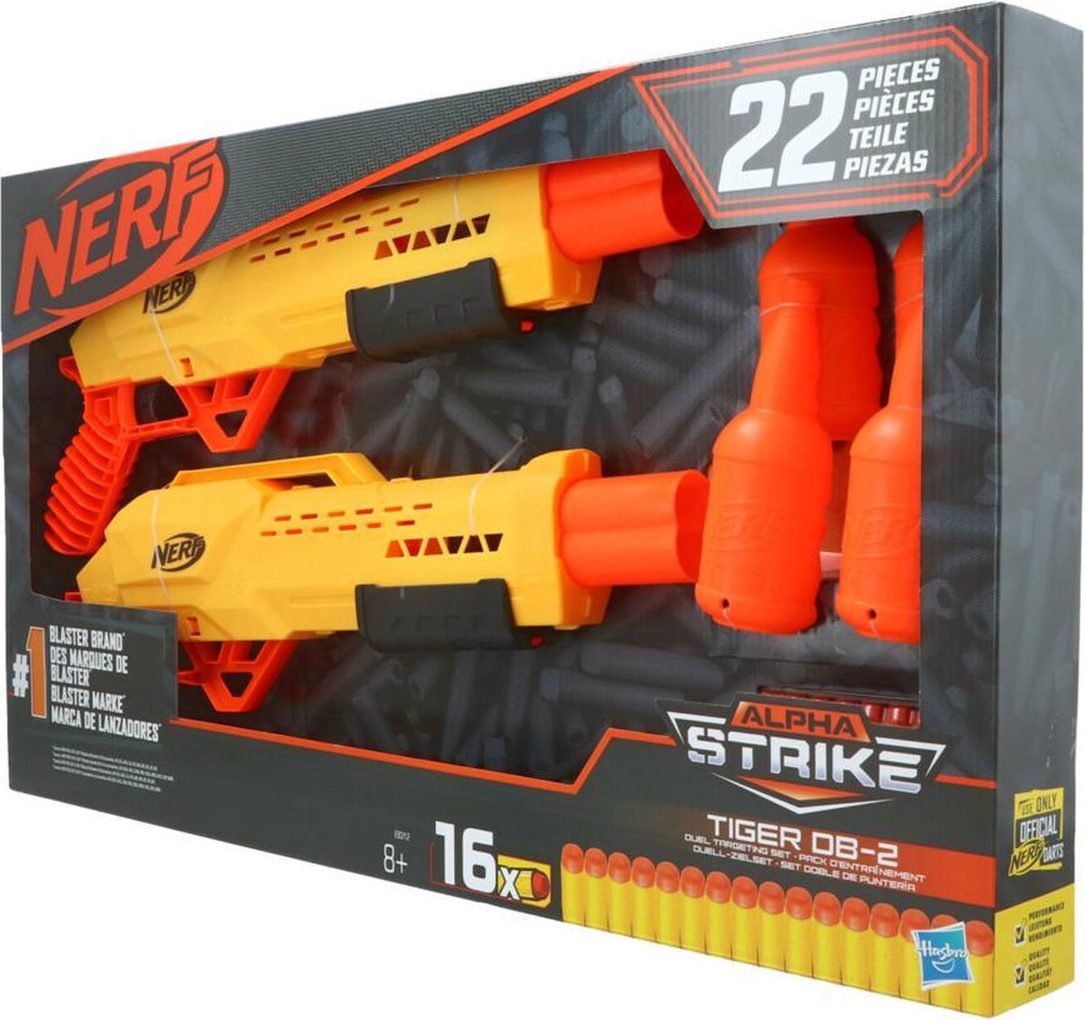 Nerf Alpha Strike Big Cat DB-2 Blaster Double-Barrel Blasting, Fires 2 Darts in a