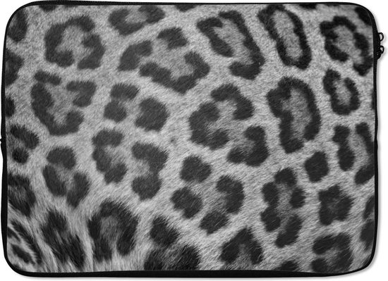 Housse ordinateur 13 pouces - Imprimé léopard - noir et blanc - Housse ordinateur