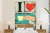 Behang - Fotobehang Koffie - Spreuken - Vintage - Quotes - I love coffee - Breedte 180 cm x hoogte 280 cm