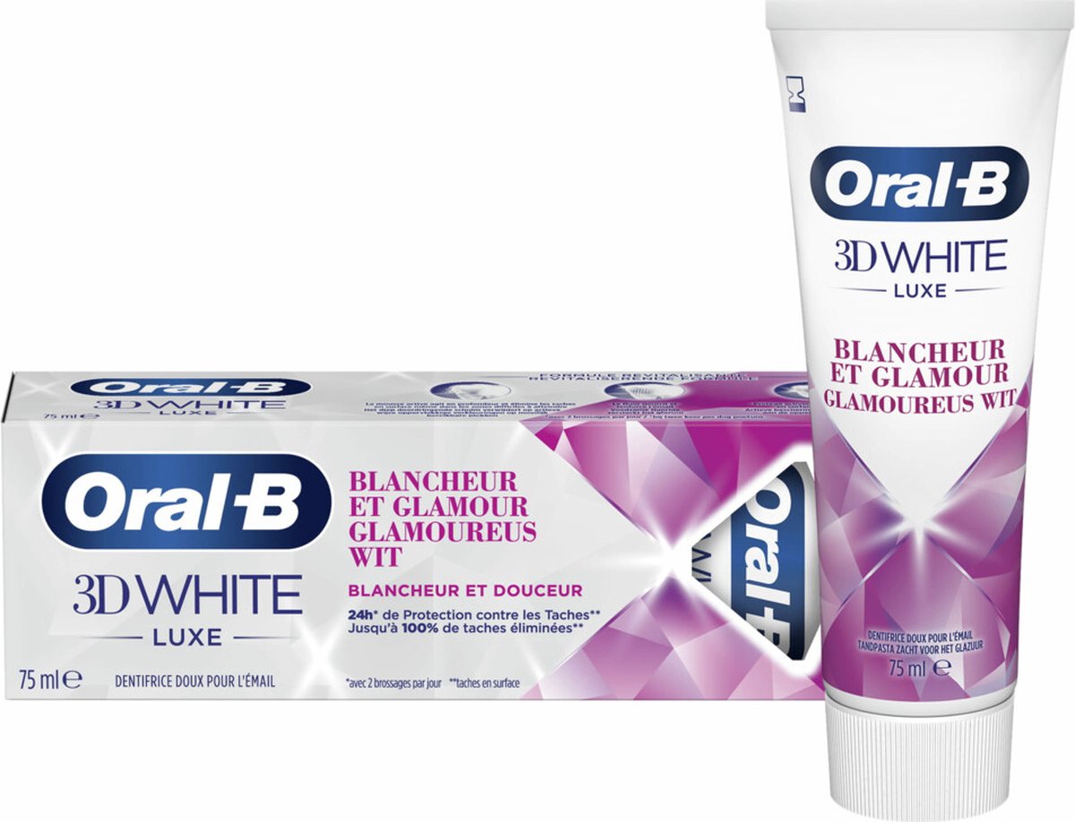 5x Oral-B Tandpasta 3D White Luxe Glamourous 75 ml