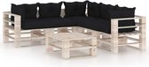 Decoways - 6-delige Loungeset met kussens pallet grenenhout