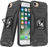 Ring Armor Case Kickstand Tough Rugged Cover for iPhone SE 2020 / iPhone 8 / iPhone 7 - Zwart