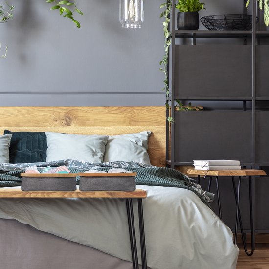 relaxdays Ensemble de 3 paniers de rangement en tissu - paniers d'armoire - boîtes pliantes - organisateurs gris