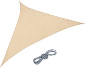 Relaxdays Schaduwdoek driehoek - zonnewering - van PES - uv-bescherming - zandkleur - 3 x 3 x 4,25 m