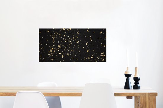 Affiche Flocons d'or sur fond noir - 80x40 cm