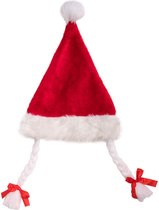 Carnival Toys Kerstmuts Vlechten Pluche Rood/wit One-size