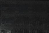 8x Rechthoekige placemats zwart slangenhuid - Kunststof - 45 x 30 cm - Onderleggers