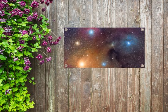 Affiche de jardin Univers - Etoiles - Couleurs - Garçons - Filles - Enfants - 60x30 cm - Toile jardin - Affiche extérieure