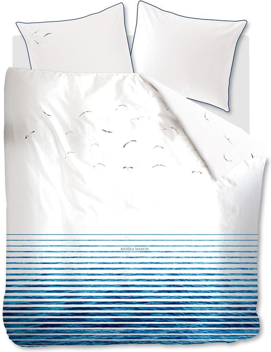 Riviera Maison Seagull dekbedovertrek - Lits-Jumeaux - 240x200/220 - Blauw