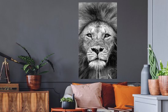 Muurstickers - Sticker Folie - Leeuw - portret - Dieren - 60x120 cm - Plakfolie - Muurstickers Kinderkamer - Zelfklevend Behang - Zelfklevend behangpapier - Stickerfolie