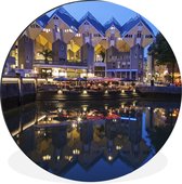 WallCircle - Wandcirkel - Muurcirkel - Rotterdam - Water - Haven - Aluminium - Dibond - ⌀ 30 cm - Binnen en Buiten
