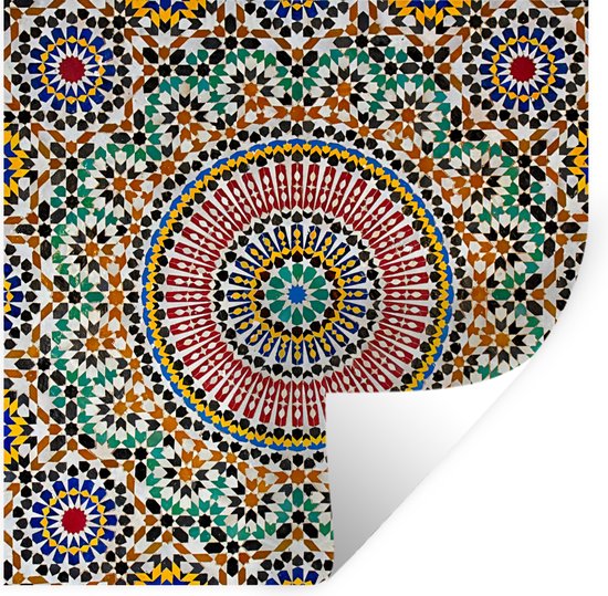 Muurstickers - Sticker Folie - Een bovenaanzicht van Marokkaans mozaïek - 30x30 cm - Plakfolie - Muurstickers Kinderkamer - Zelfklevend Behang - Zelfklevend behangpapier - Stickerfolie
